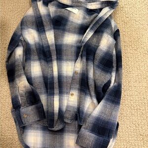 Old Navy Navy and White Checkered Shirt